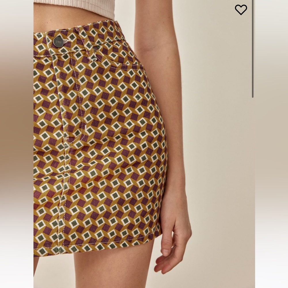 Reformation Patterned Mini Skirt - image 2